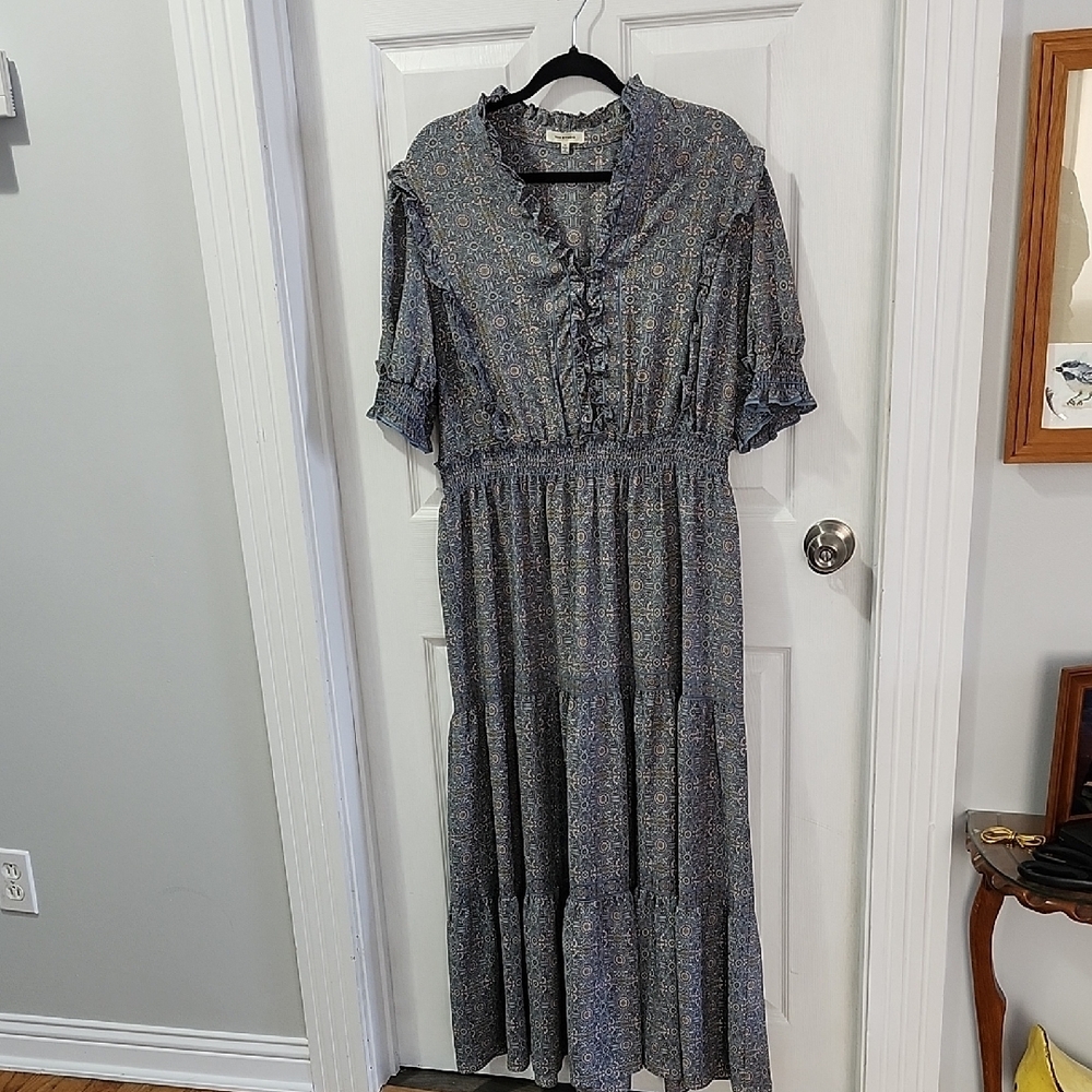 Max Studio Blue Floral Maxi Dress